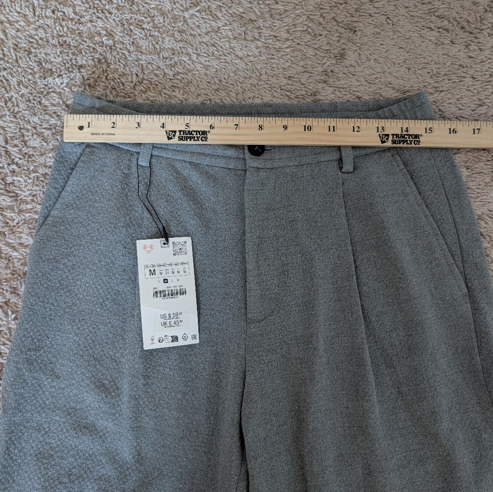 NWT Zara Grey Pleated Trousers - Picture 13 of 15